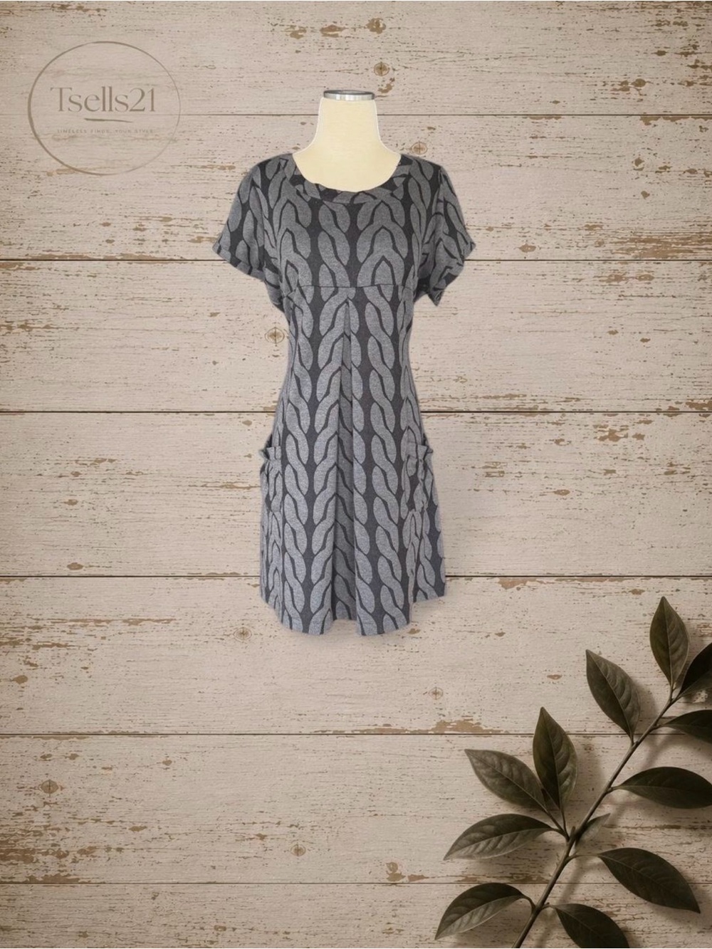 En Focus Mini Dress, Featuring a Textured Black-and-Gray Chain-Link Pattern